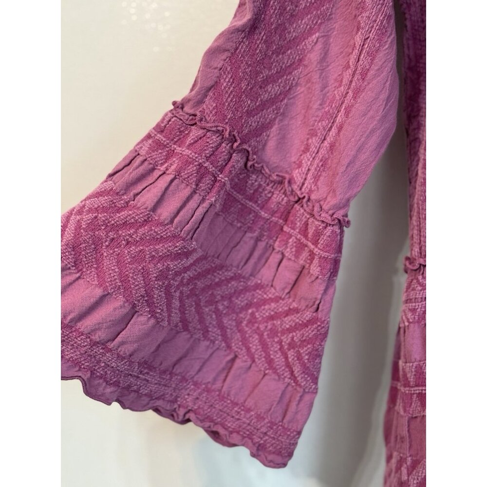 Anthropologie Womens Devotion Twins Petra Tiered Dress Small Pink Boho Feminine - Picture 5 of 10